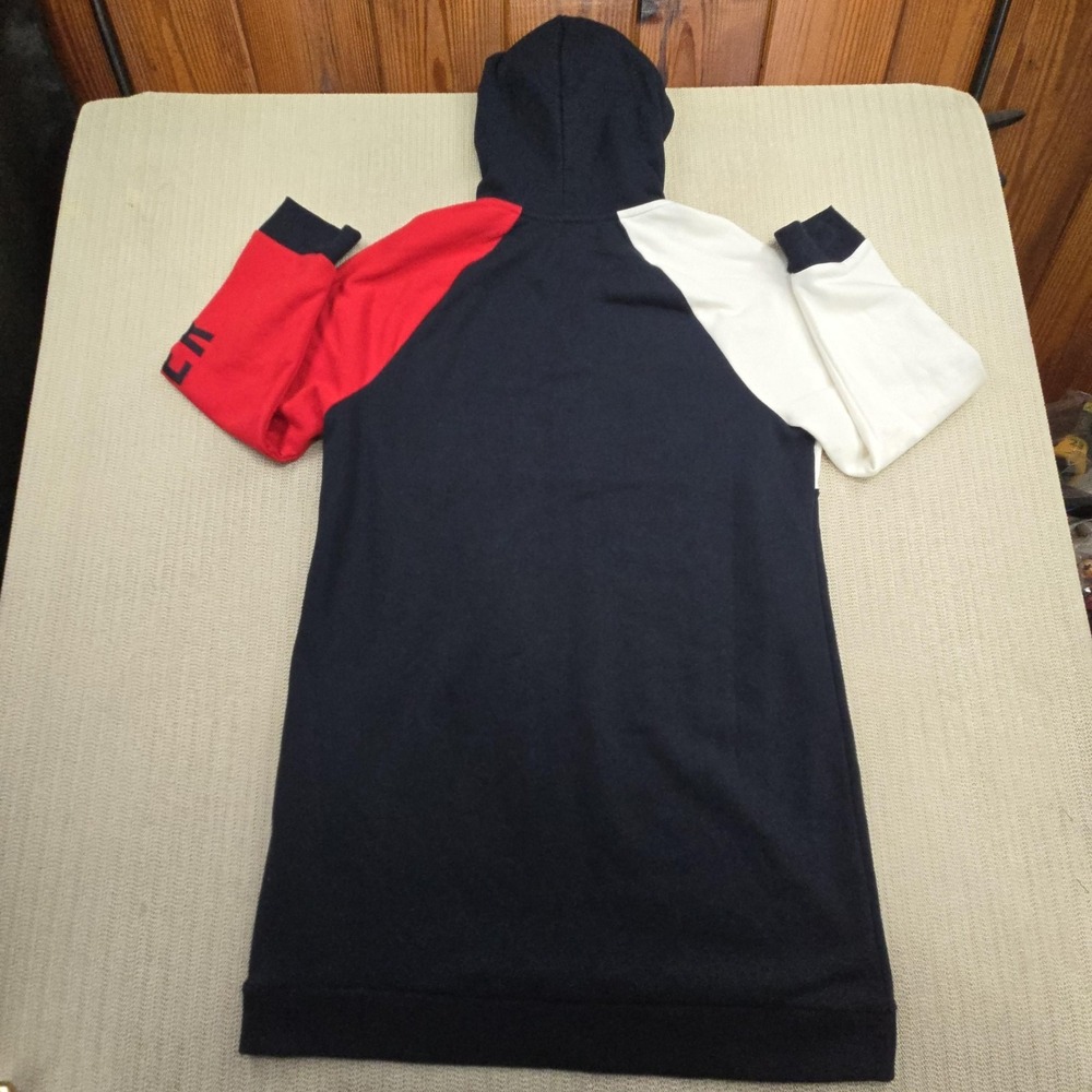 Tommy Hilfiger Denim Sweater‎ Dress Womens Medium Colorblock Hoodie Long Sleeve - Picture 7 of 11